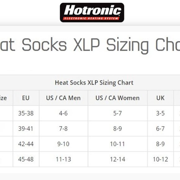 HOTRONIC XLP Heated Ski and Snowboard Socks - womens size 8-9, mens size 7-8 - Picture 3 of 3